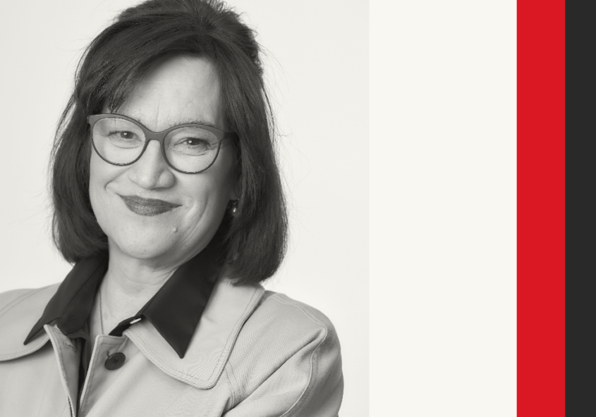 Photo qui montre Geneviève Rossier, PDG des Coops de l'information.